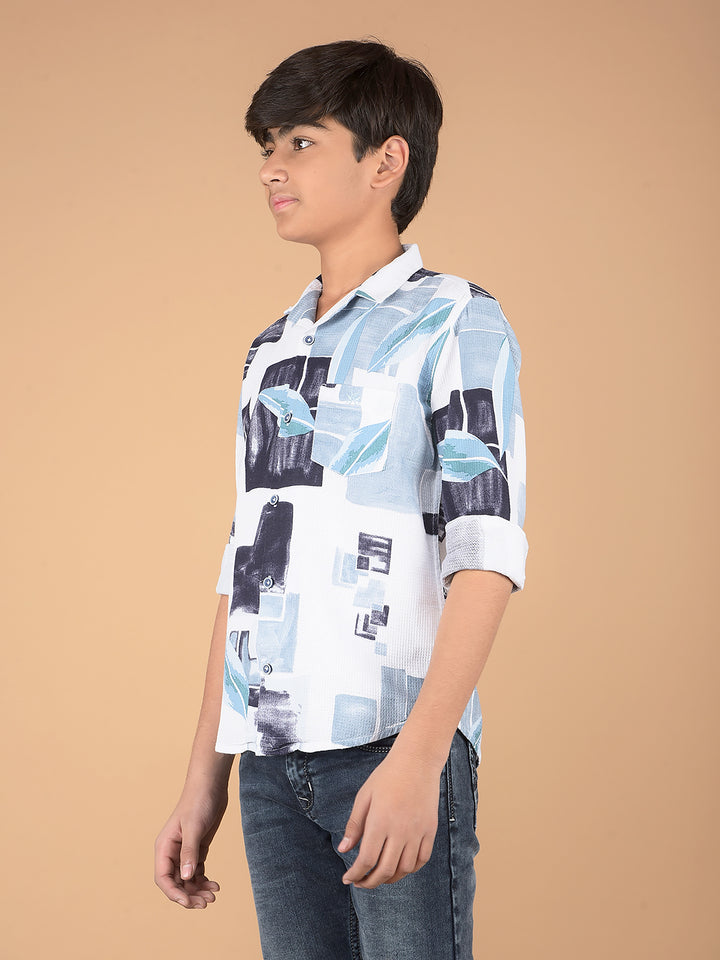 Multi-Color Floral Print Shirt-Boys Shirts-Crimsoune Club