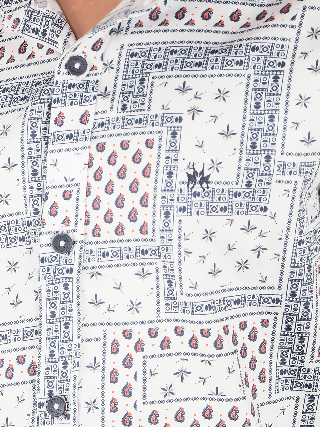 White Printed 100% Cotton Shirt-Boys Shirts-Crimsoune Club