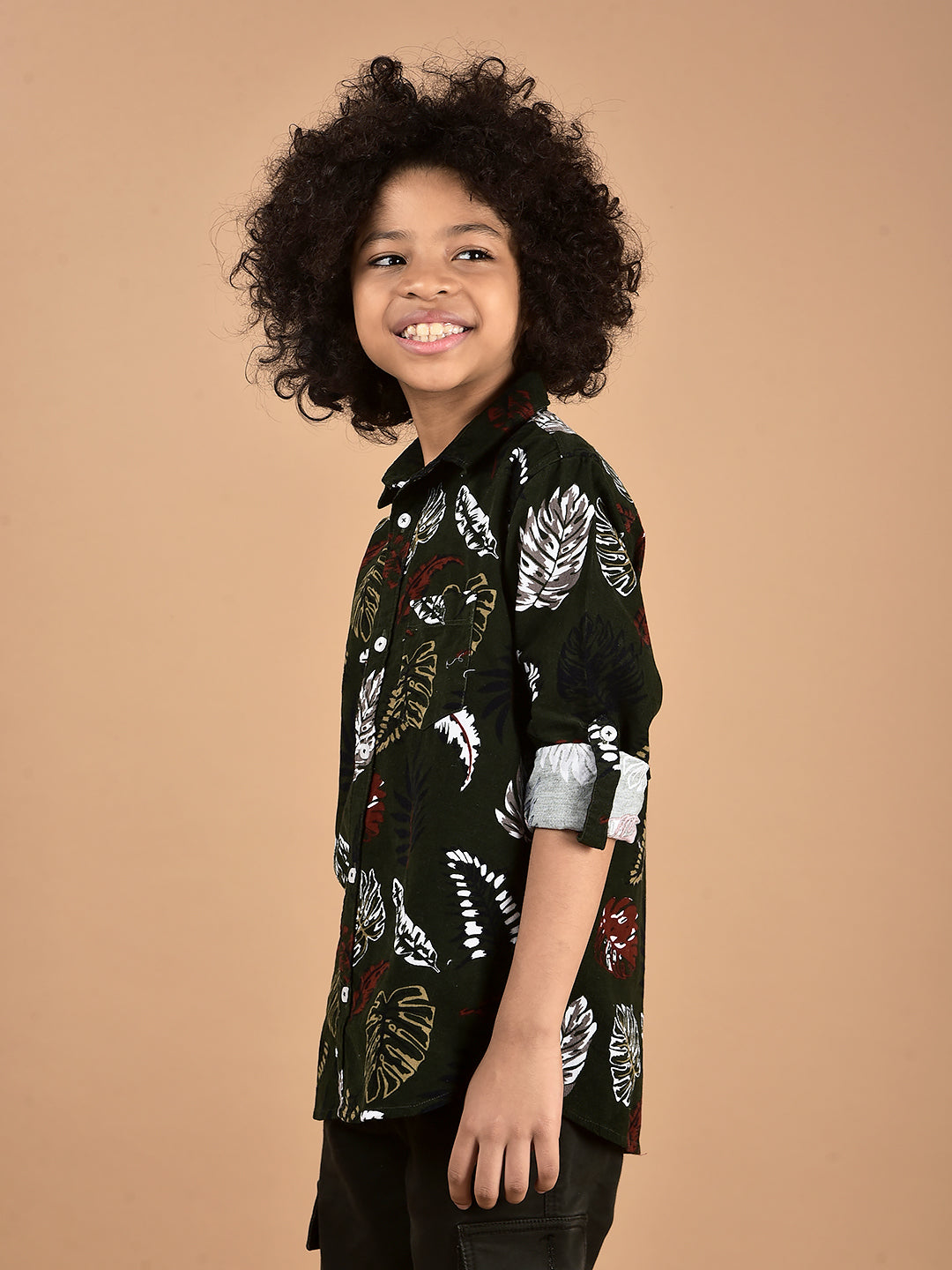 Red Floral Print 100% Cotton Shirt-Boys Shirts-Crimsoune Club