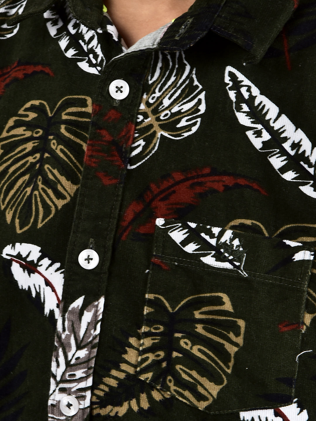 Red Floral Print 100% Cotton Shirt-Boys Shirts-Crimsoune Club