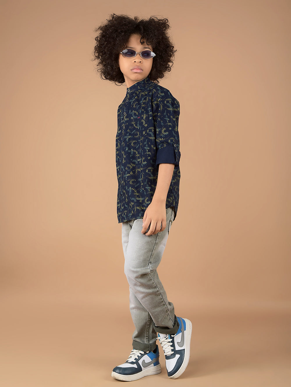 Olive Printed 100% Cotton Kurta-Boys Kurtas-Crimsoune Club