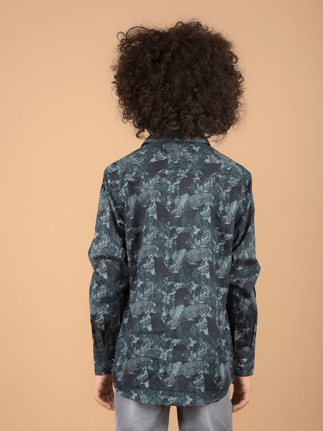 Green Floral Print 100% Cotton Shirt-Boys Shirts-Crimsoune Club