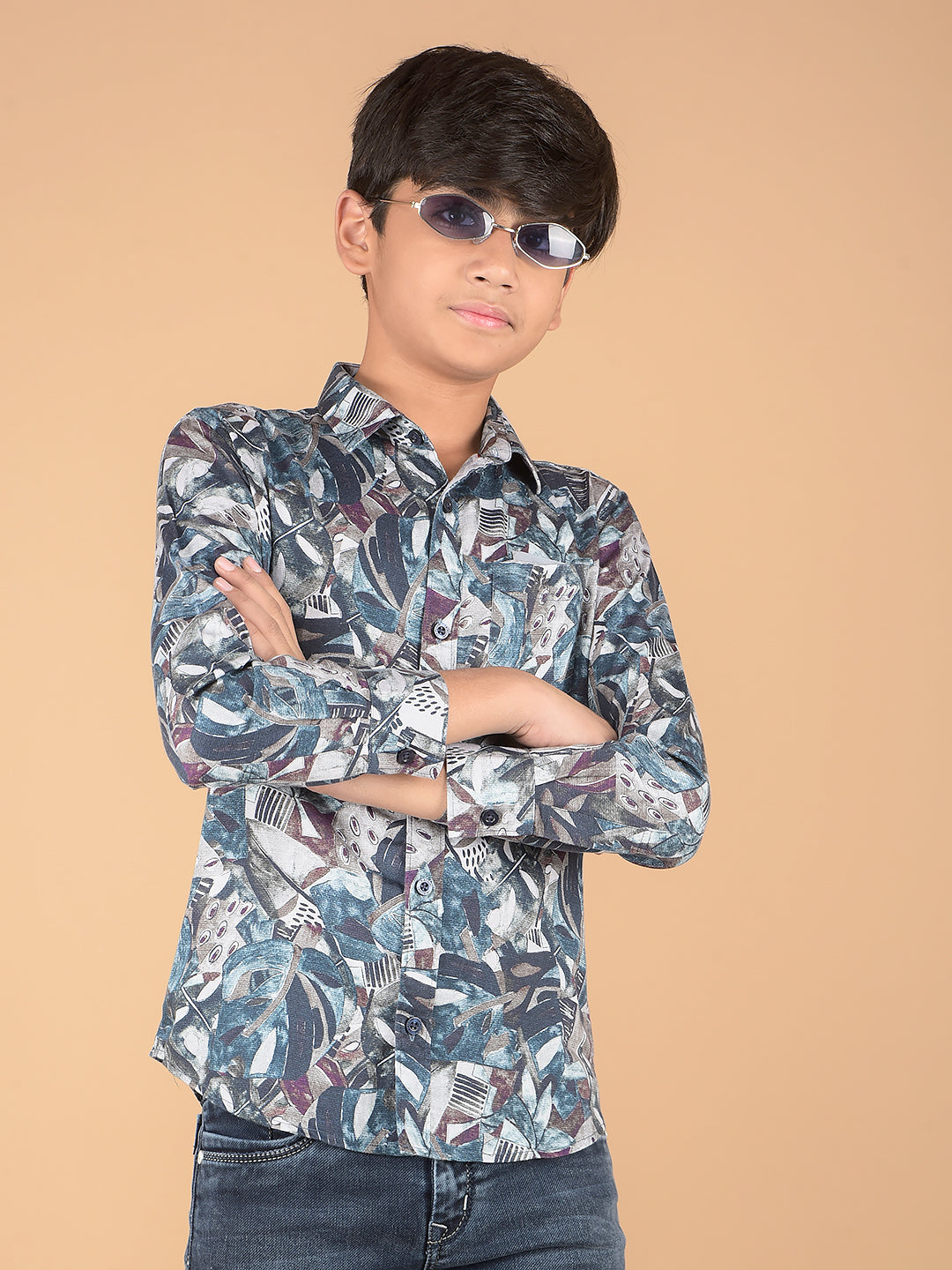 Multi-Color Printed Shirt-Boys Shirts-Crimsoune Club