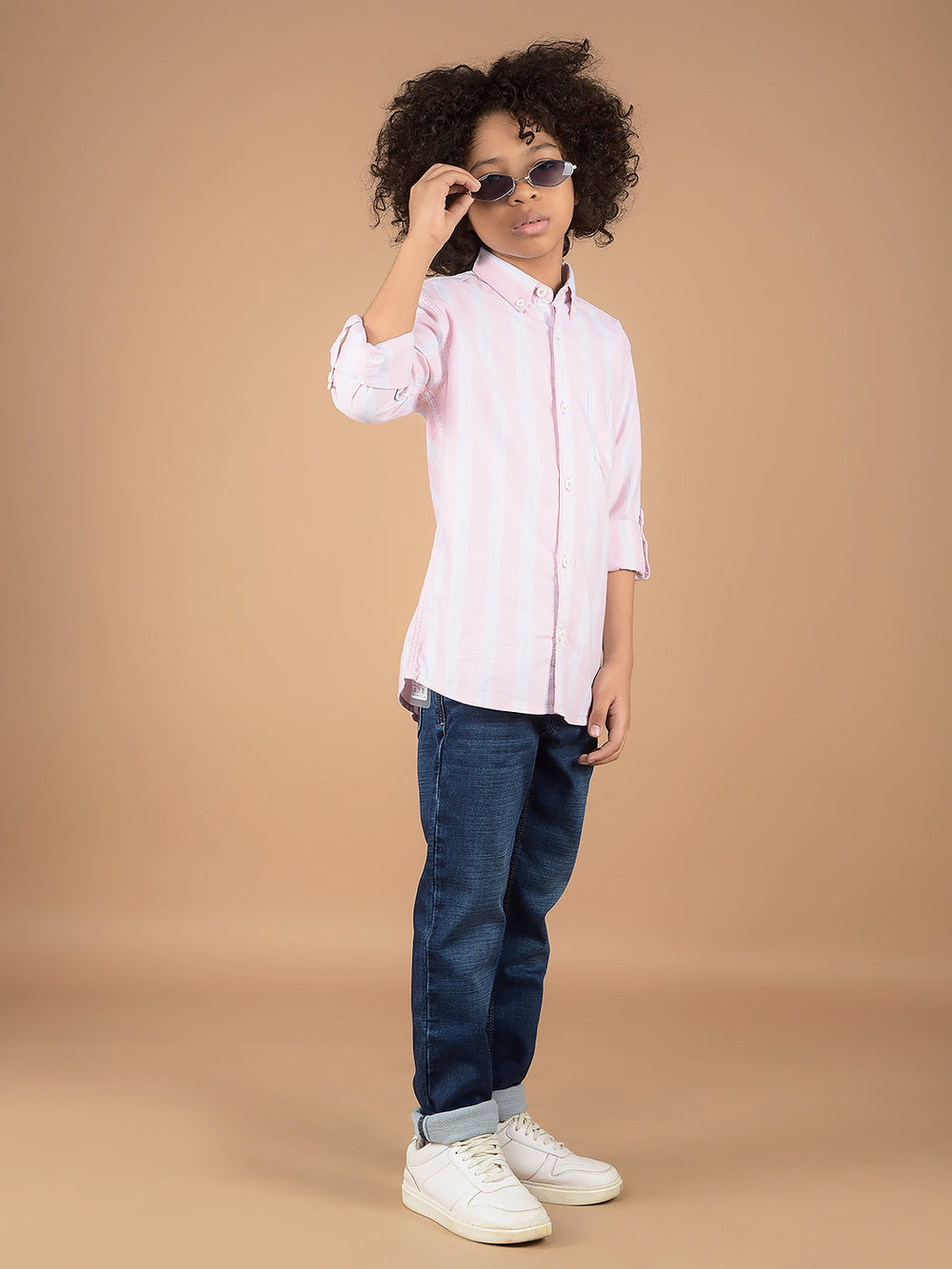 Pink Vertical Stripes 100% Cotton Shirt-Boys Shirts-Crimsoune Club
