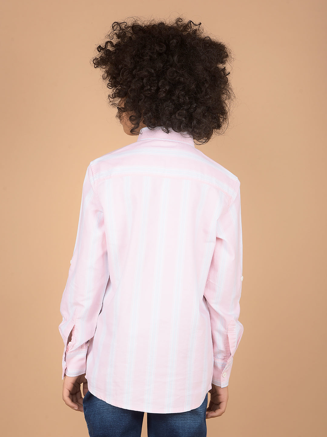 Pink Vertical Stripes 100% Cotton Shirt-Boys Shirts-Crimsoune Club