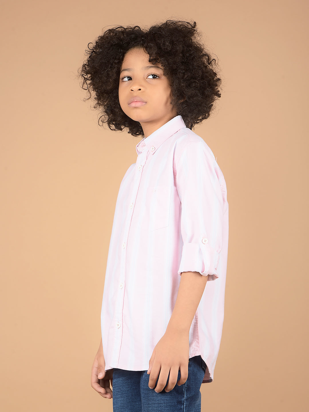 Pink Vertical Stripes 100% Cotton Shirt-Boys Shirts-Crimsoune Club