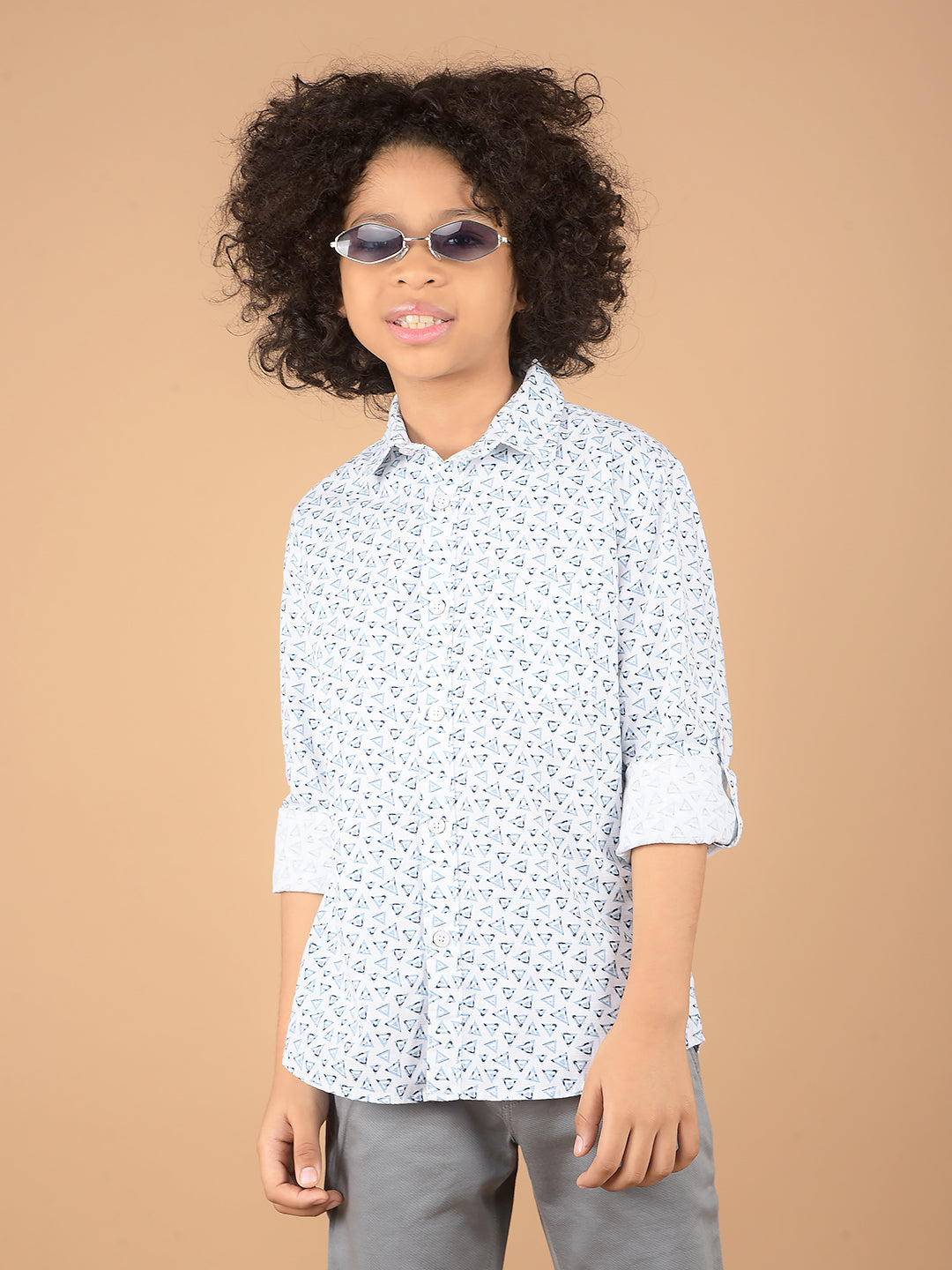White Printed 100% Cotton Shirt-Boys Shirts-Crimsoune Club