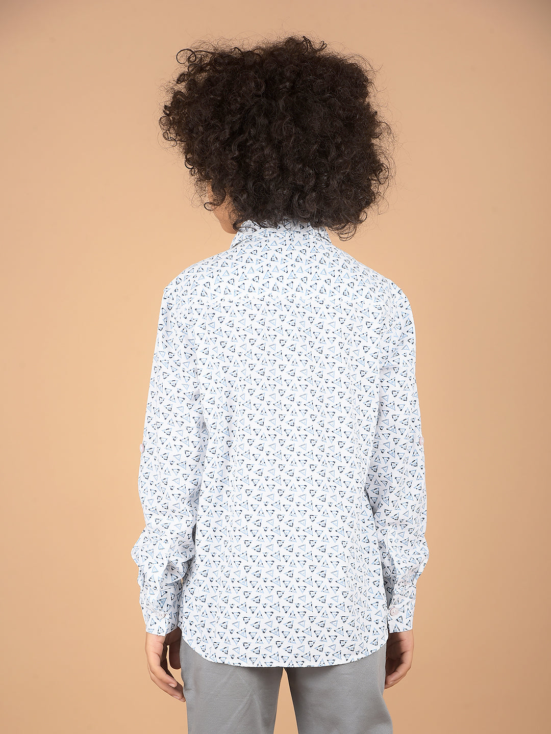 White Printed 100% Cotton Shirt-Boys Shirts-Crimsoune Club