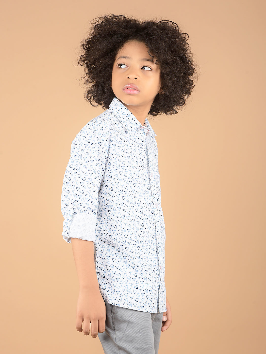 White Printed 100% Cotton Shirt-Boys Shirts-Crimsoune Club