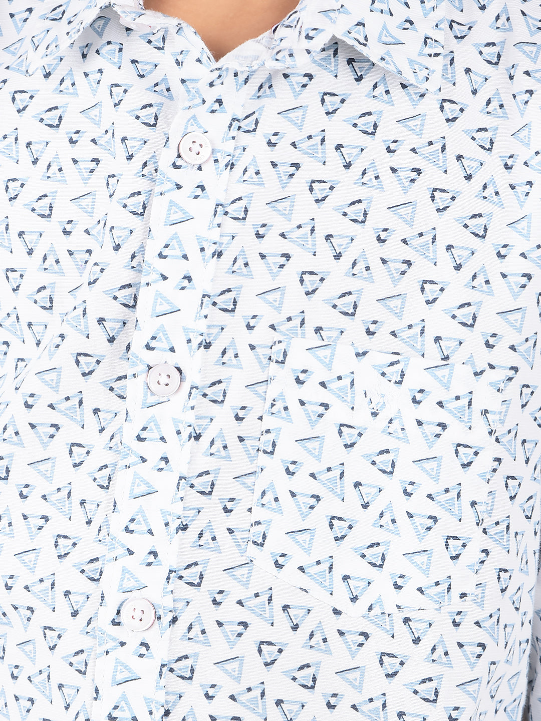 White Printed 100% Cotton Shirt-Boys Shirts-Crimsoune Club