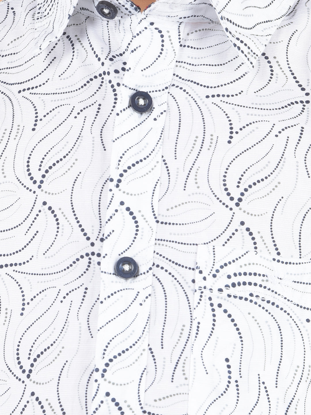 White Printed 100% Cotton Shirt-Boy Shirts-Crimsoune Club