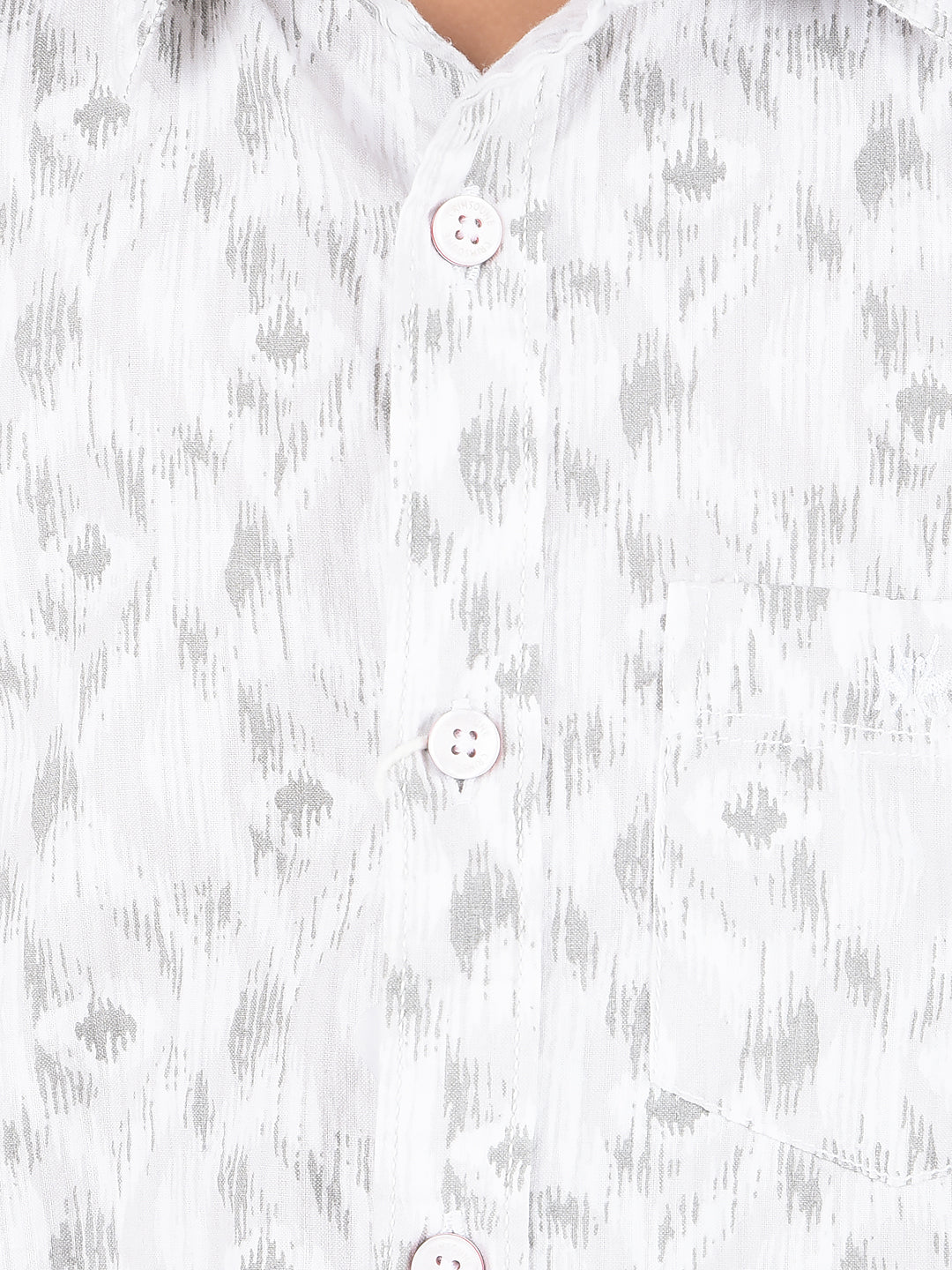 Grey Printed 100% Cotton Shirt-Boys Shirts-Crimsoune Club