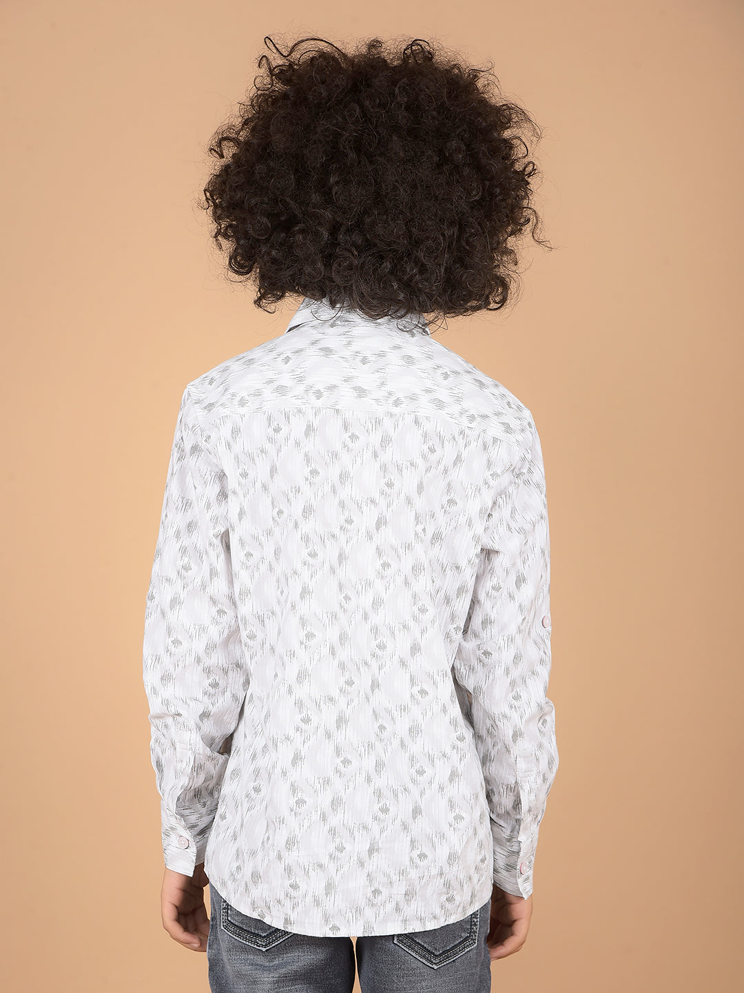 Grey Printed 100% Cotton Shirt-Boys Shirts-Crimsoune Club