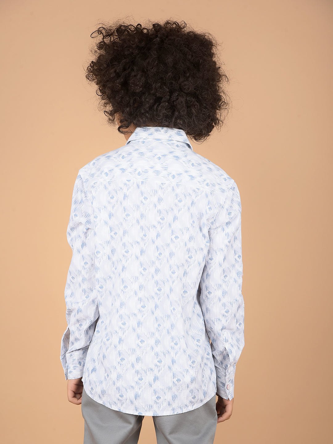 Blue Printed 100% Cotton Shirt-Boys Shirts-Crimsoune Club