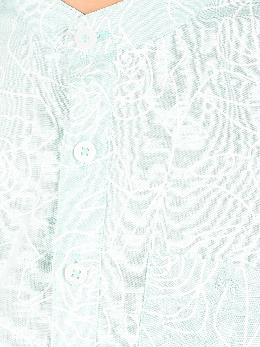Green Floral Print Kurta-Boys Kurtas-Crimsoune Club