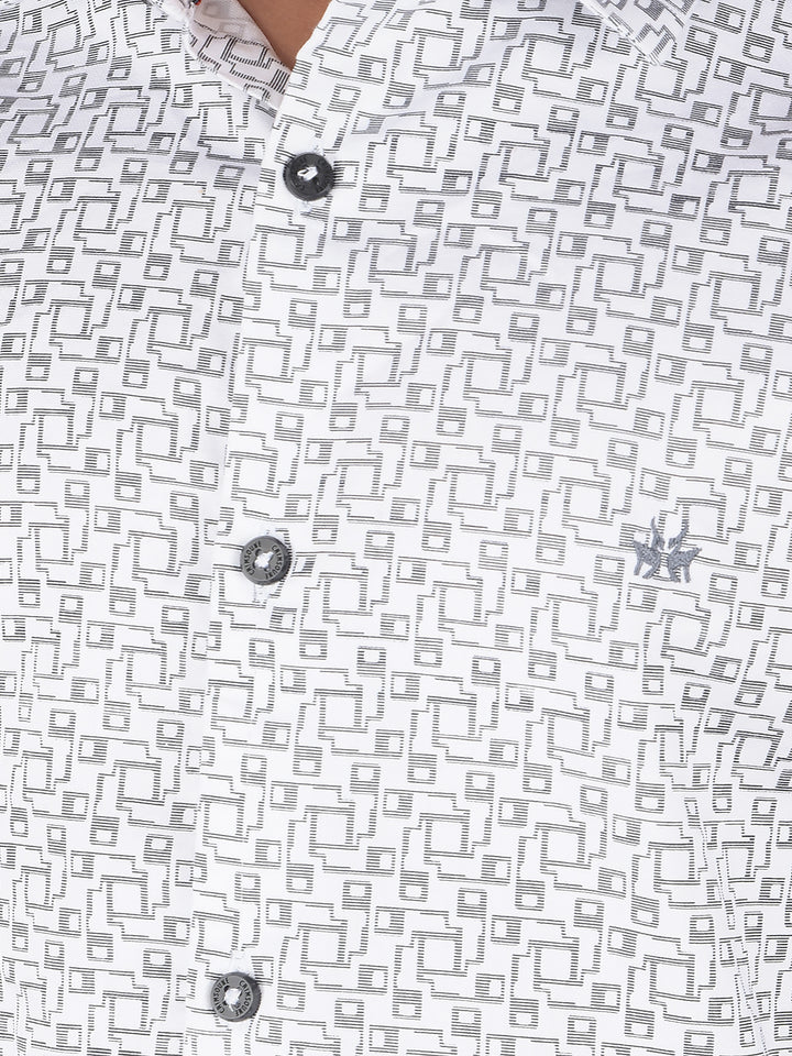 White Printed Shirt-Boys Shirts-Crimsoune Club