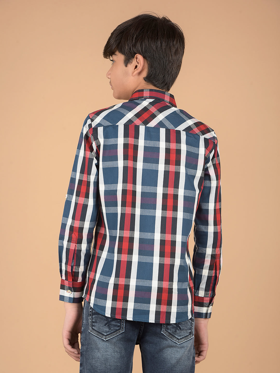 Multi-Color Checked 100% Cotton Shirt-Boys Shirts-Crimsoune Club