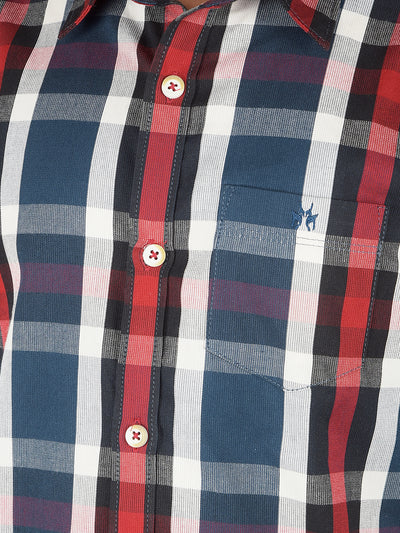 Multi-Color Checked 100% Cotton Shirt-Boys Shirts-Crimsoune Club
