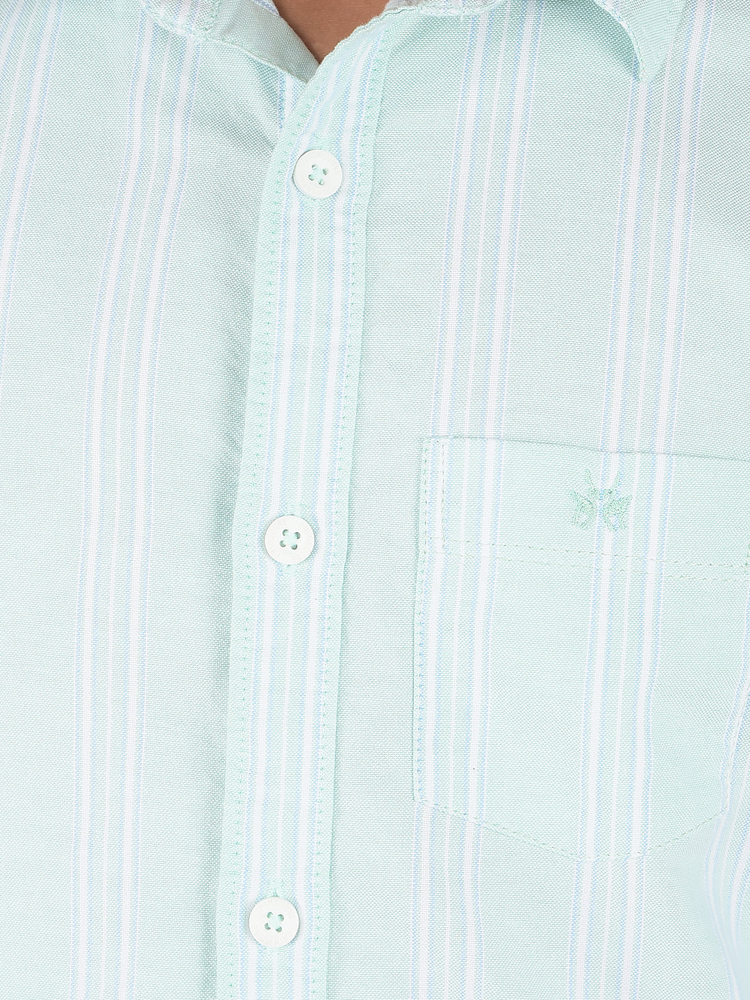 Green Vertical Stripes 100% Cotton Shirt-Boys Shirts-Crimsoune Club
