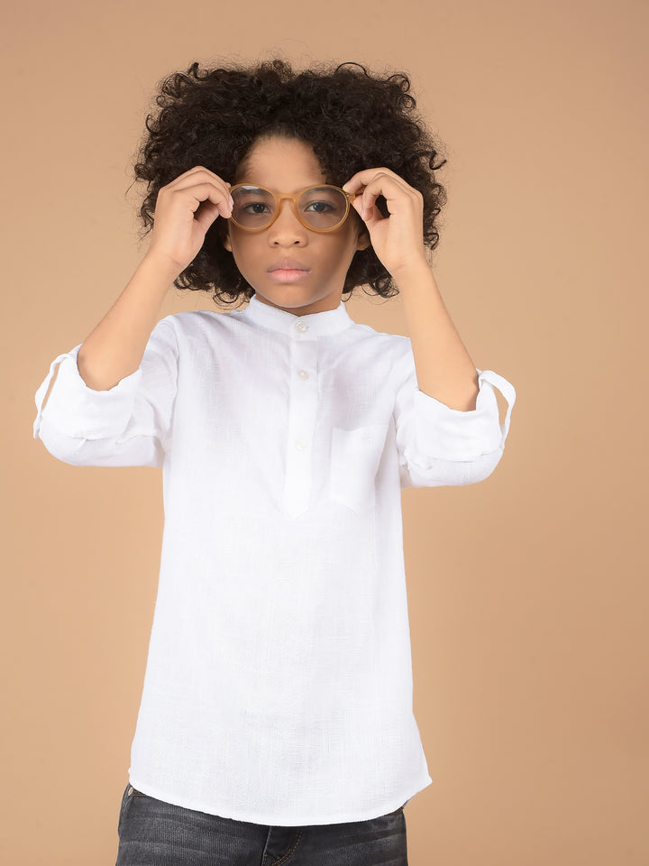 White Linen Kurta-Boys Kurtas-Crimsoune Club