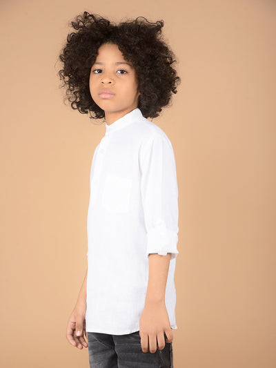 White Linen Kurta-Boys Kurtas-Crimsoune Club