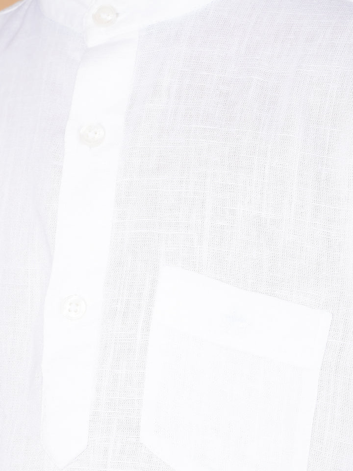 White Linen Kurta-Boys Kurtas-Crimsoune Club
