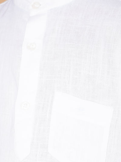 White Linen Kurta-Boys Kurtas-Crimsoune Club