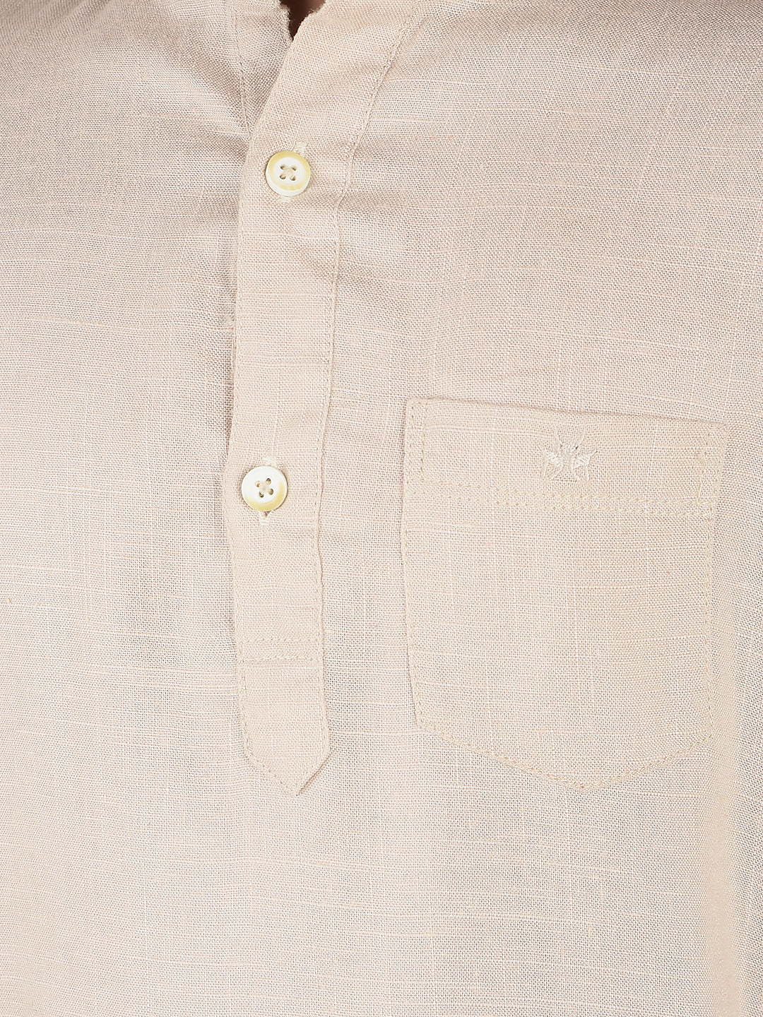 Beige Linen Kurta-Boys Kurtas-Crimsoune Club