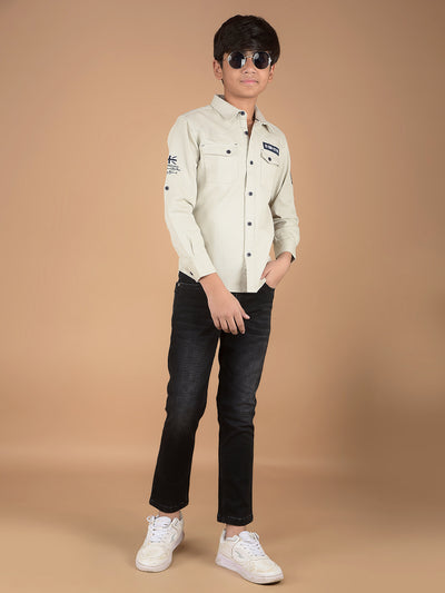 Cream Shirt-Boys Shirts-Crimsoune Club