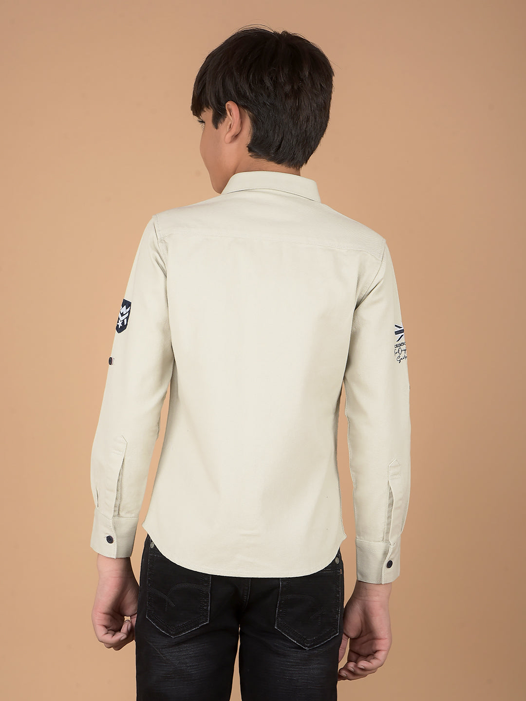 Cream Shirt-Boys Shirts-Crimsoune Club