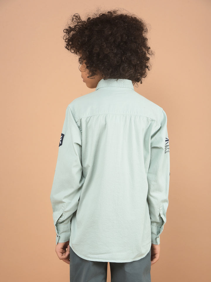 Green Double Pocket Shirt-Boy Shirts-Crimsoune Club