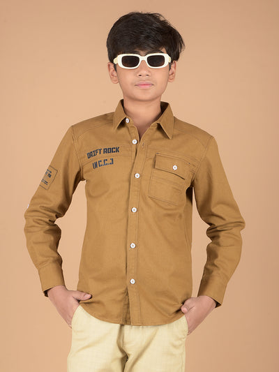 Mustard Shirt-Boys Shirts-Crimsoune Club