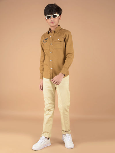 Mustard Shirt-Boys Shirts-Crimsoune Club