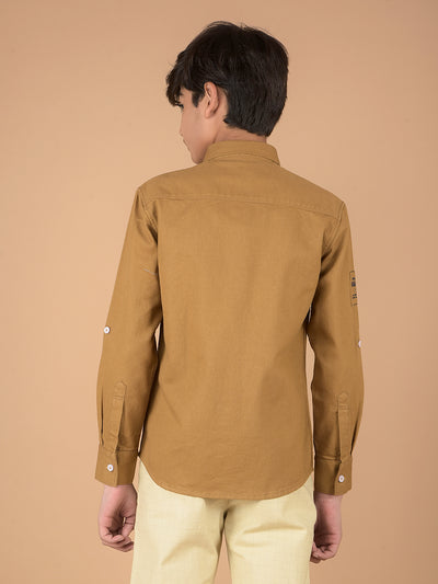 Mustard Shirt-Boys Shirts-Crimsoune Club