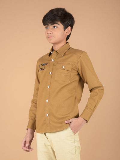 Mustard Shirt-Boys Shirts-Crimsoune Club
