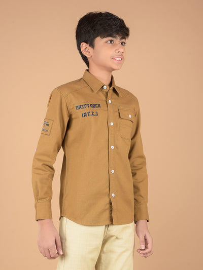 Mustard Shirt-Boys Shirts-Crimsoune Club