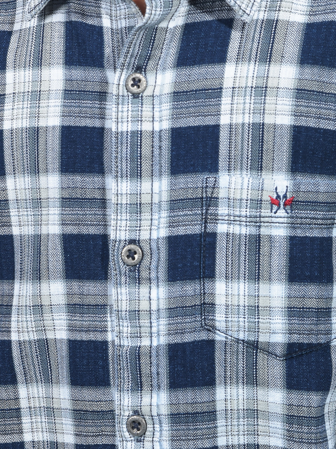 Navy Blue Checked 100% Cotton Shirt-Boys Shirts-Crimsoune Club