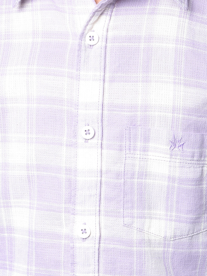 Purple Checked 100% Cotton Shirt-Boys Shirts-Crimsoune Club