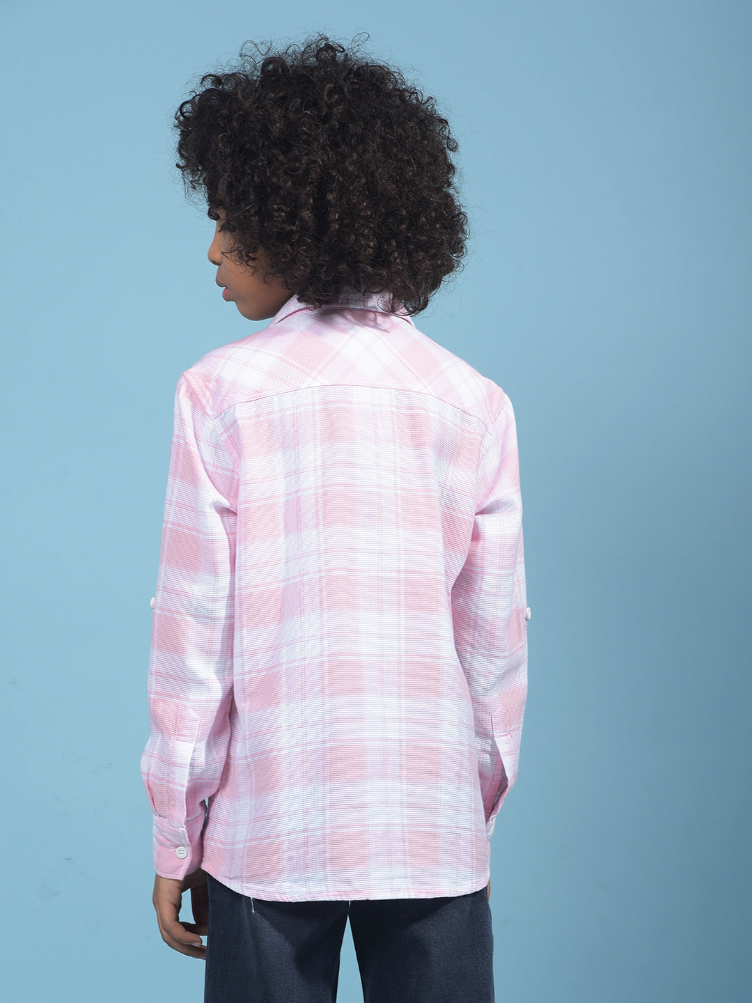 Pink Checked 100% Cotton Shirt-Boys Shirts-Crimsoune Club