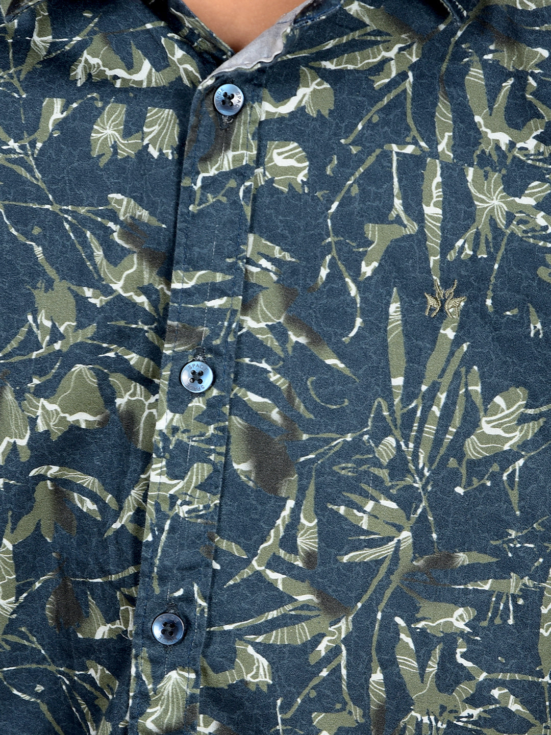 Green Floral Print 100% Cotton Shirt-Boys Shirts-Crimsoune Club