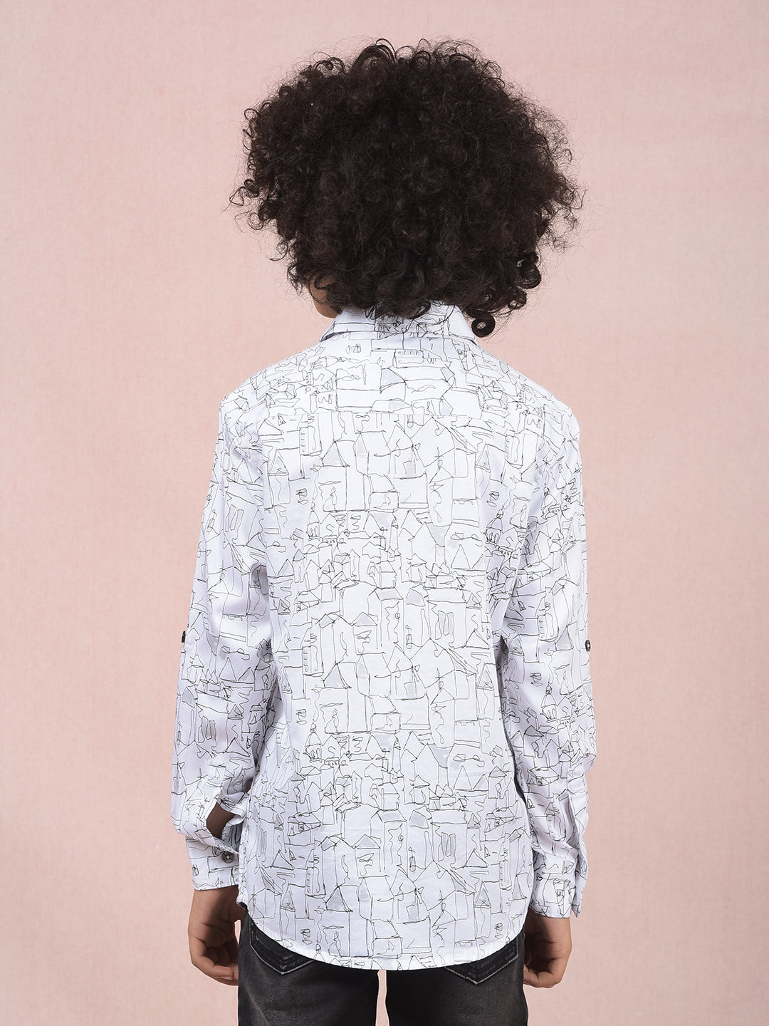 White Printed Shirt-Boys Shirts-Crimsoune Club