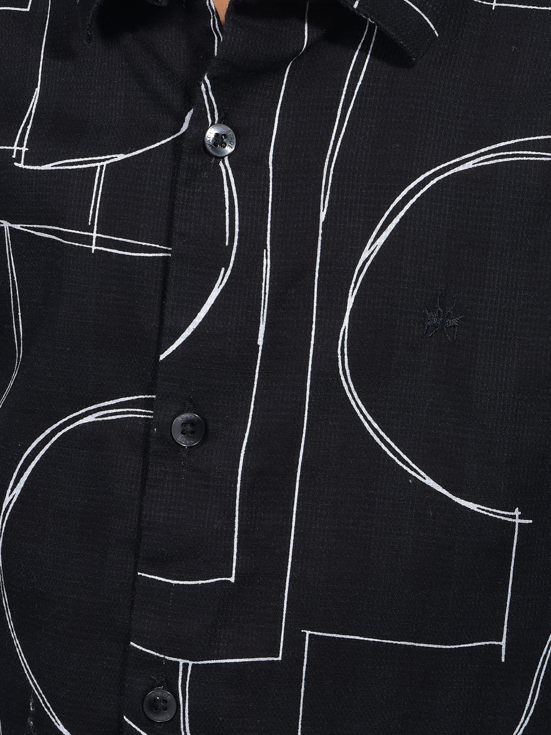 Black Printed 100% Cotton Shirt-Boys Shirts-Crimsoune Club