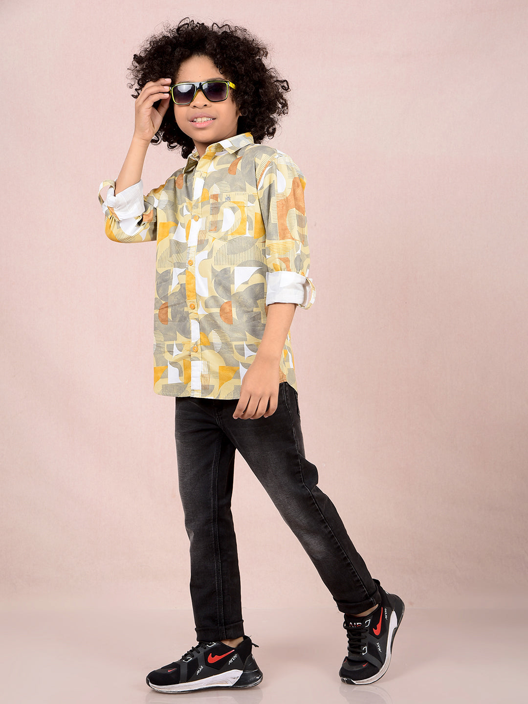 Multi-Color Printed 100% Cotton Shirt-Boys Shirts-Crimsoune Club
