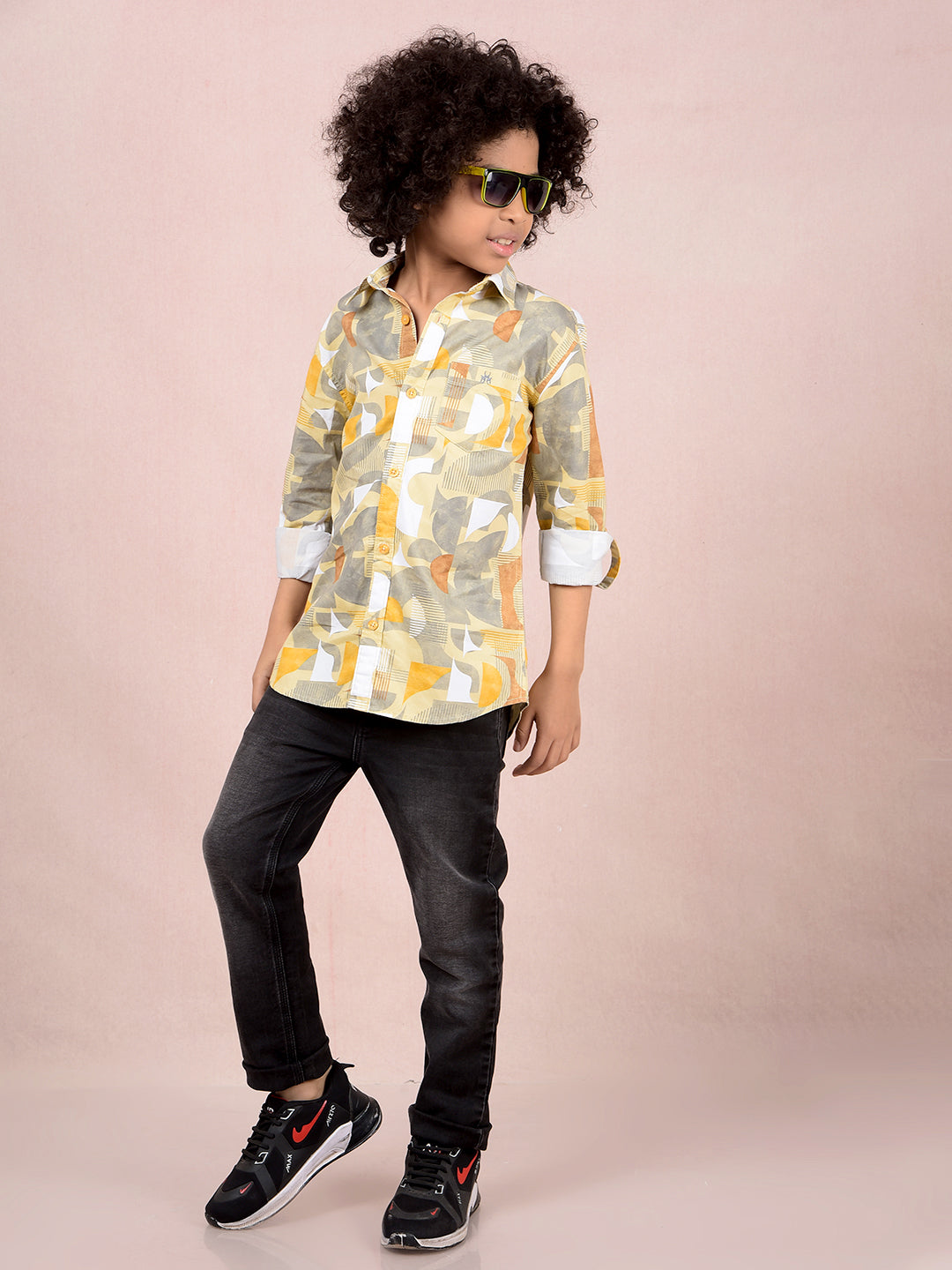 Multi-Color Printed 100% Cotton Shirt-Boys Shirts-Crimsoune Club