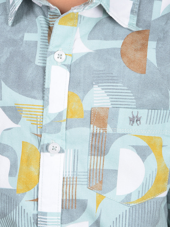 Multi-Color Printed 100% Cotton Shirt-Boys Shirts-Crimsoune Club