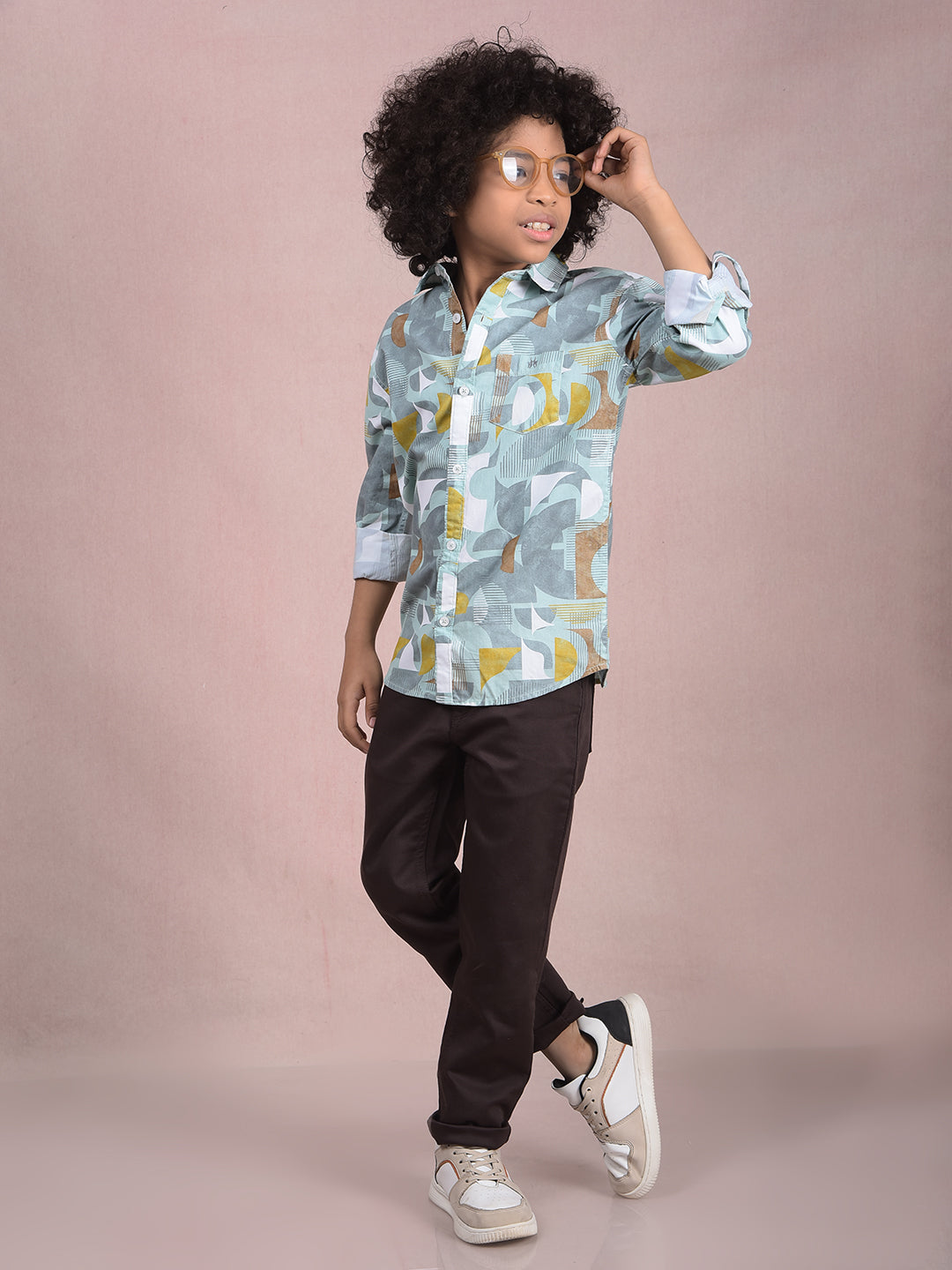 Multi-Color Printed 100% Cotton Shirt-Boys Shirts-Crimsoune Club