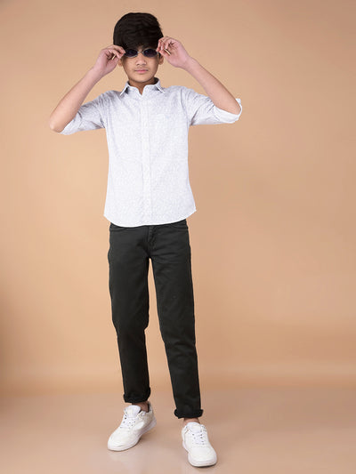 Purple Floral Print Shirt-Boys Shirts-Crimsoune Club