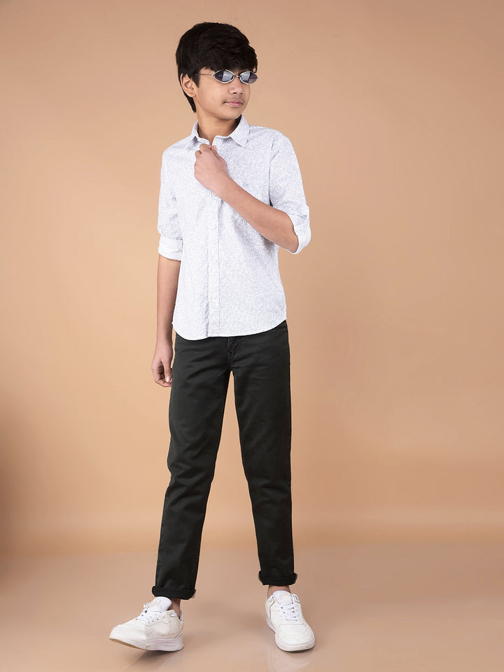 Purple Floral Print Shirt-Boys Shirts-Crimsoune Club