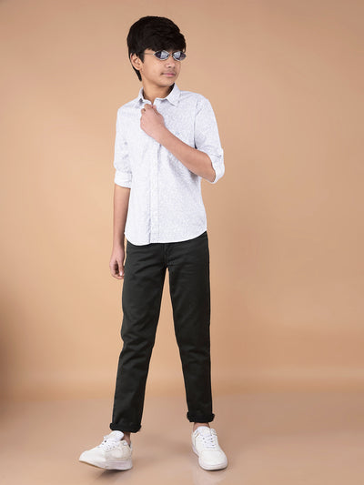 Purple Floral Print Shirt-Boys Shirts-Crimsoune Club