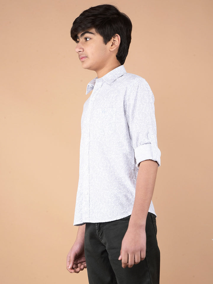 Purple Floral Print Shirt-Boys Shirts-Crimsoune Club